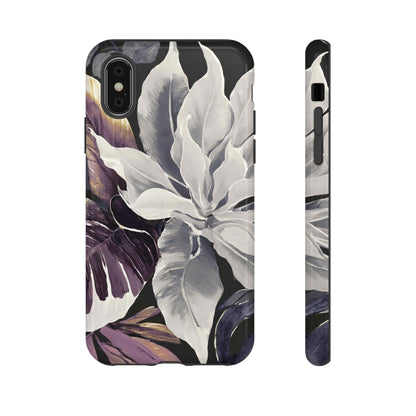 White & Plum Floral Tough Phone Case