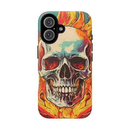 Flaming Skull Tough Phone Case