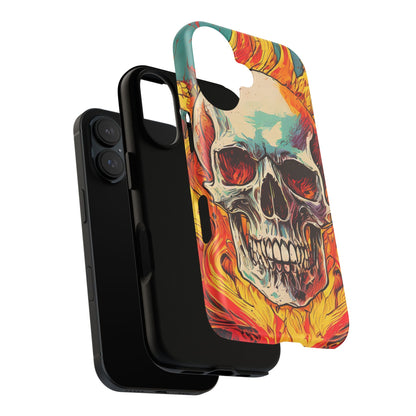 Flaming Skull Tough Phone Case