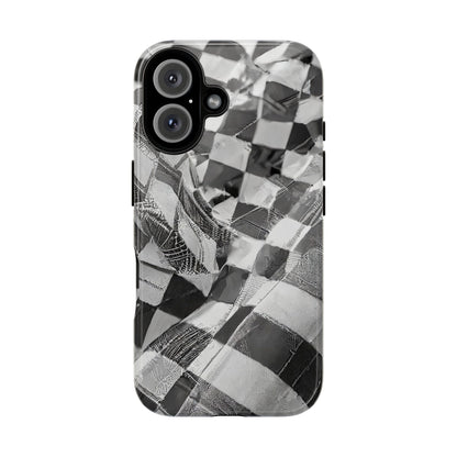 Abstract Checker Print Tough Phone Case