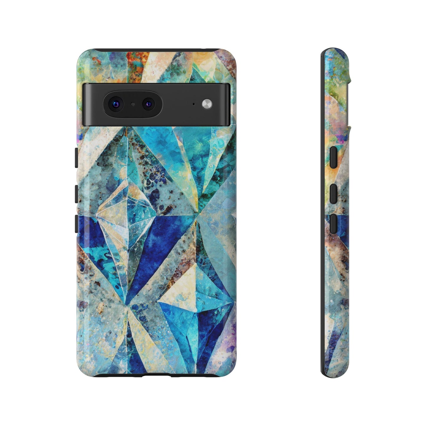 Diamond Blue Abstract Tough Phone Case