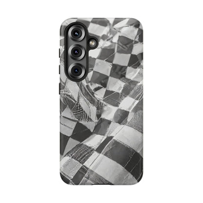 Abstract Checker Print Tough Phone Case