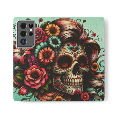 Sugar Skull Flip Wallet Phone Case