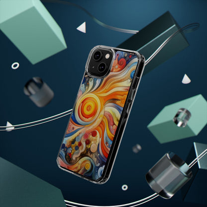 Colorful Abstract Swirl Clear Phone Case