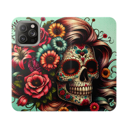Sugar Skull Flip Wallet Phone Case