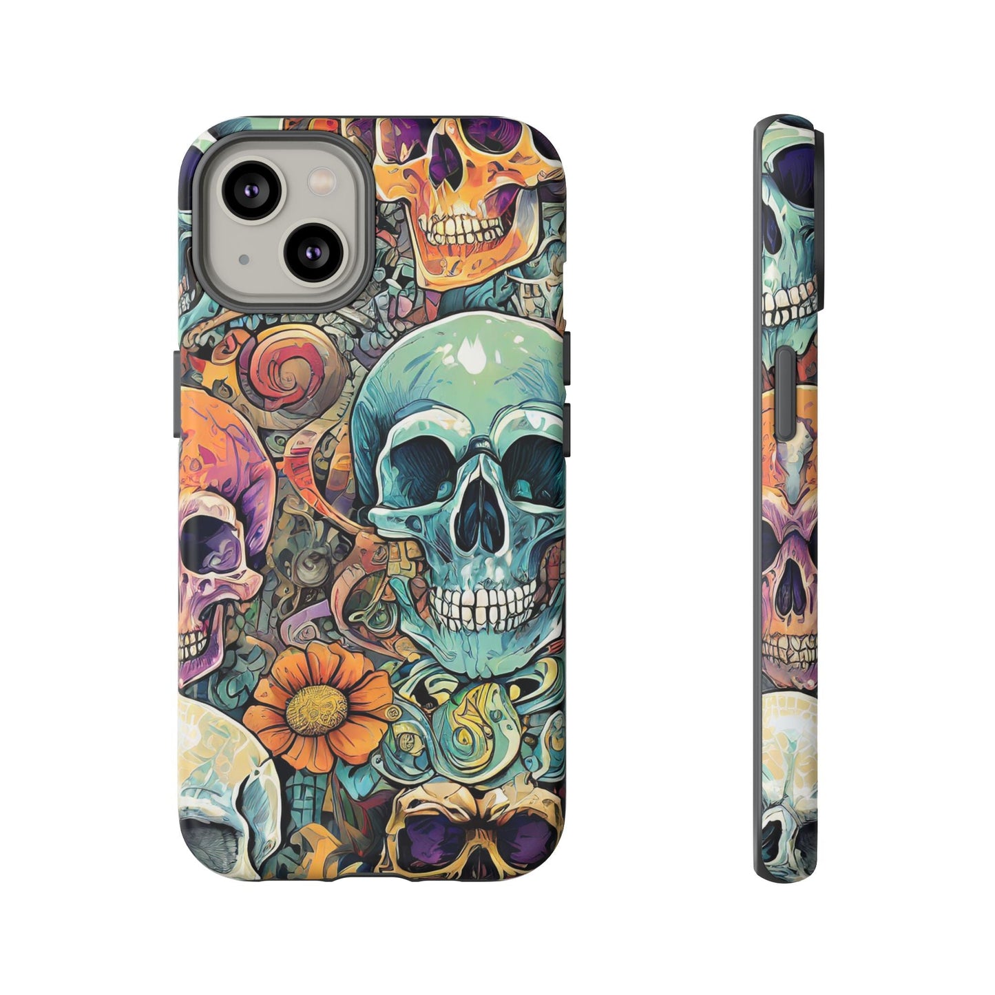 Artistic Skull Collage Tough Phone Case