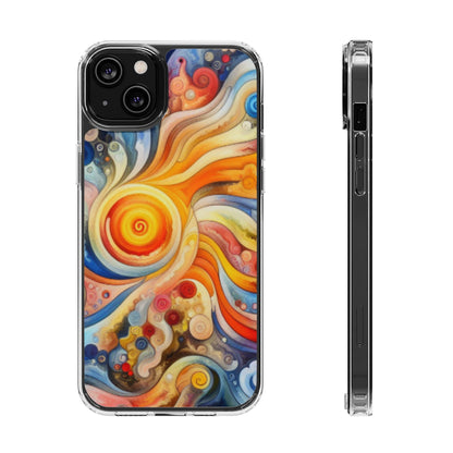 Colorful Abstract Swirl Clear Phone Case