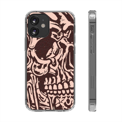 Gothic Abstract Skull Clear Phone Case