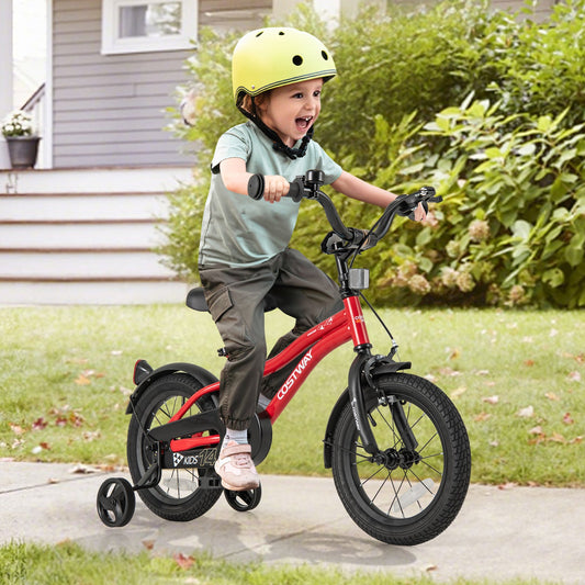14 Inch Kids Bike Adjustable Bicycle with Reflectors and Bell for 3-5 Years Old