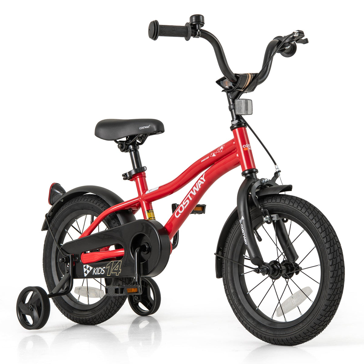 14 Inch Kids Bike Adjustable Bicycle with Reflectors and Bell for 3-5 Years Old