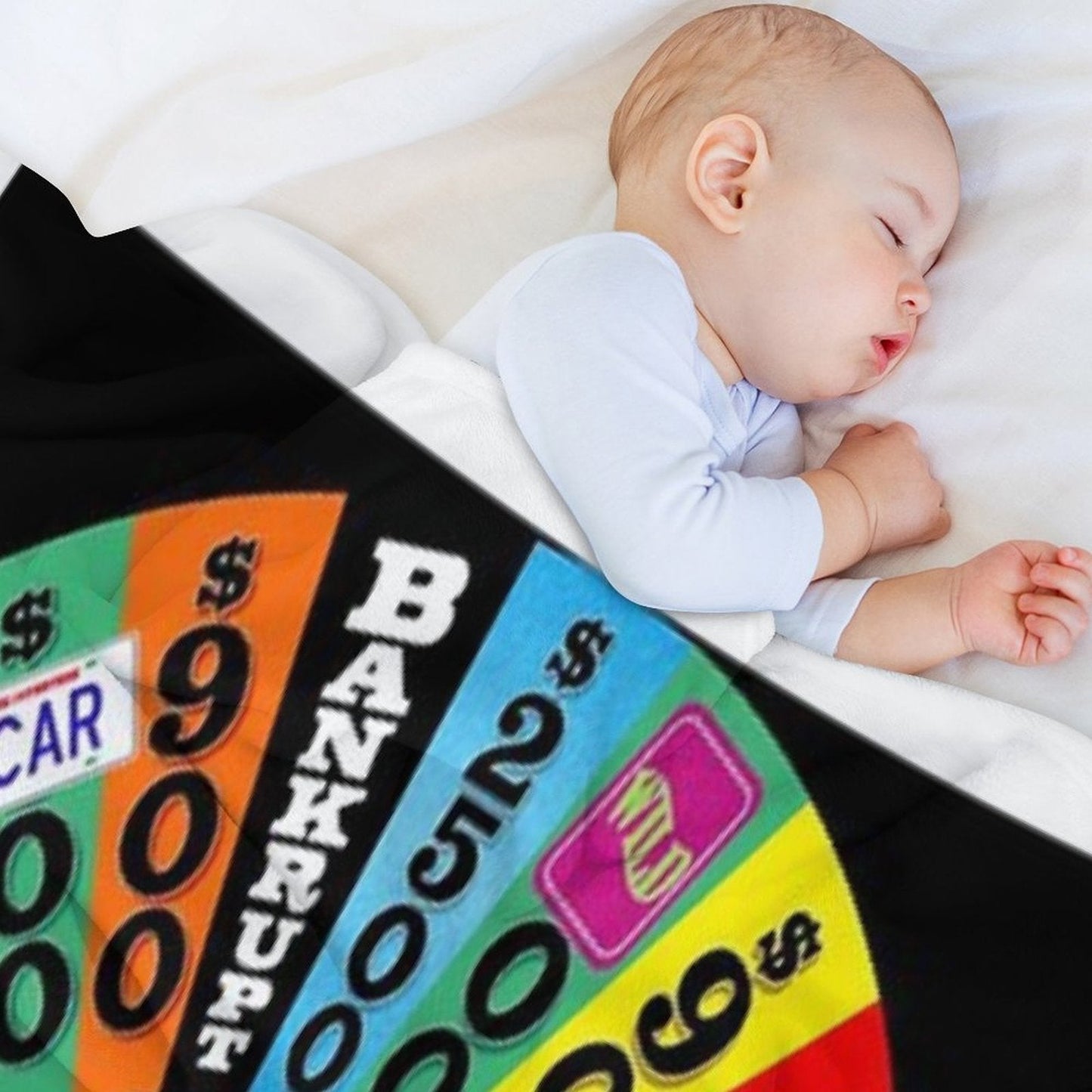 Wheel with Prizes, $ Amounts Throw Blanket