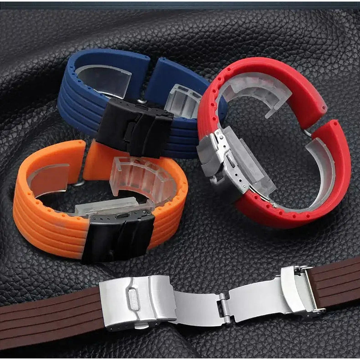 Suunto Race, Vertical & 9 Peak Ribbed Silicone Band, Folding Clasp