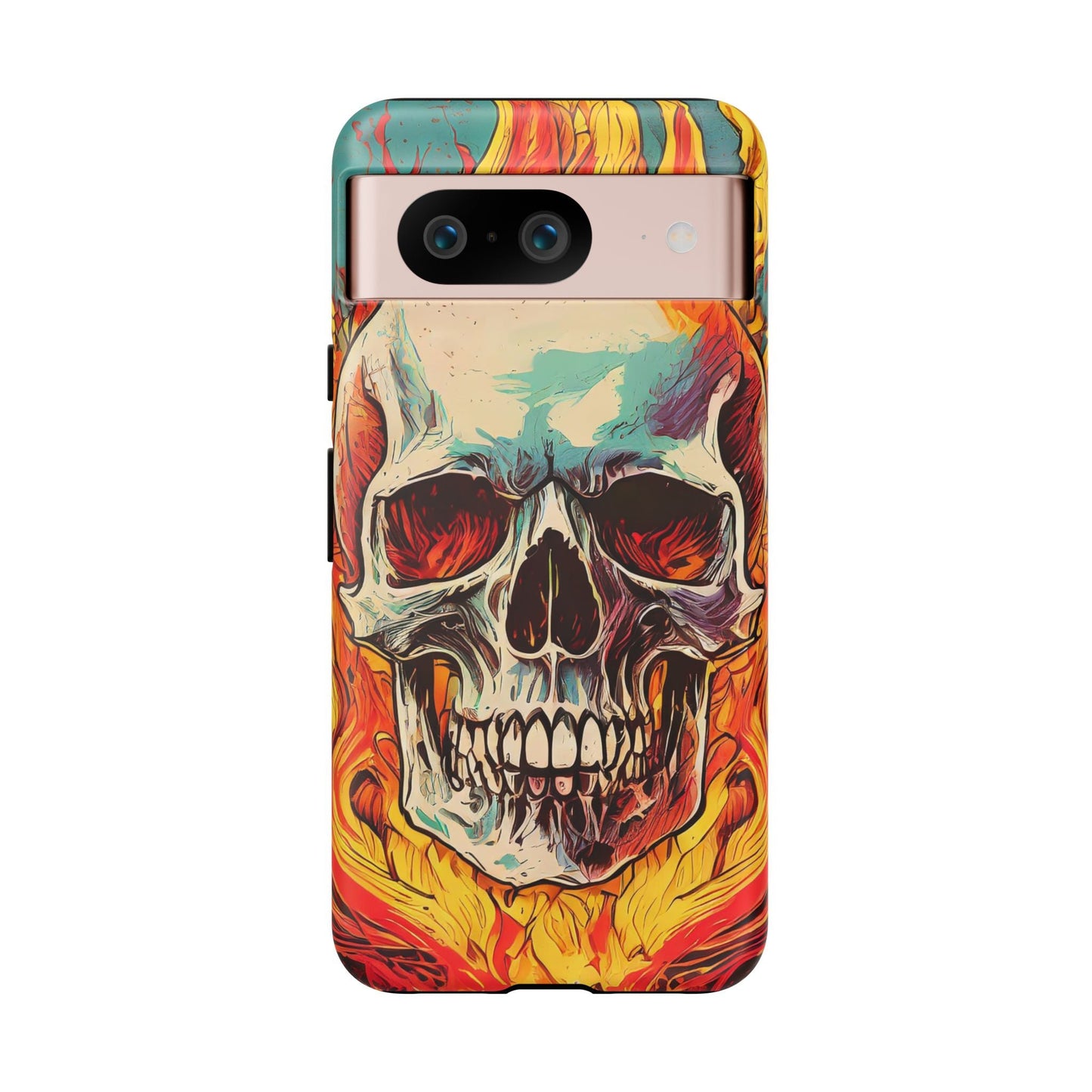 Flaming Skull Tough Phone Case