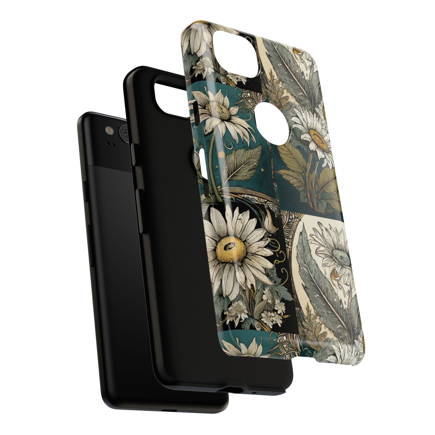 Abstract Teal Daisy Tough Phone Case