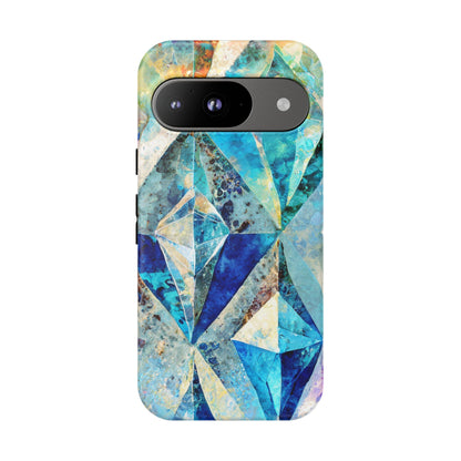 Diamond Blue Abstract Tough Phone Case