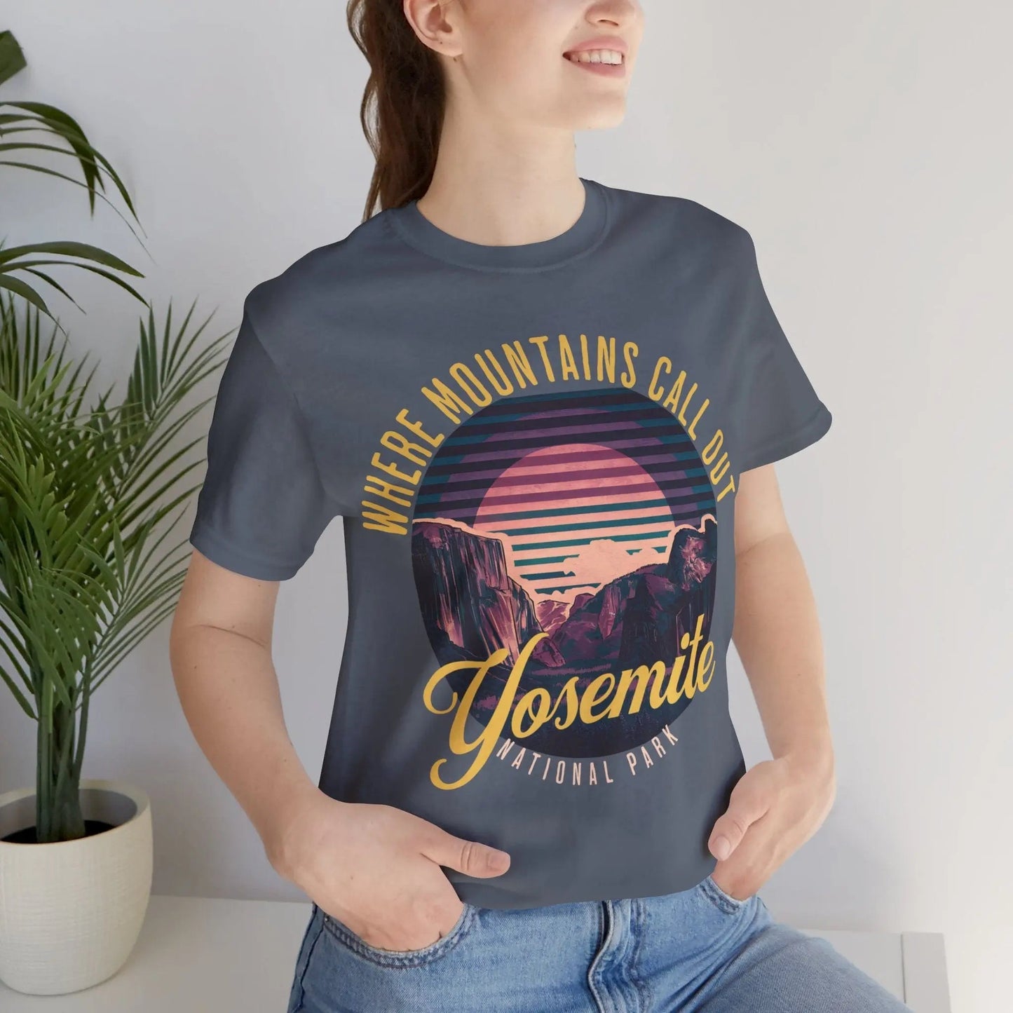 Yosemite National Park Unisex T-Shirt California Retro Mountains Call Out