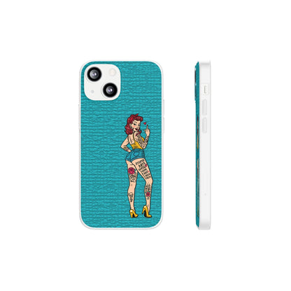 Sassy Pin-Up Stupid Boys Teal Flexi Phone Case