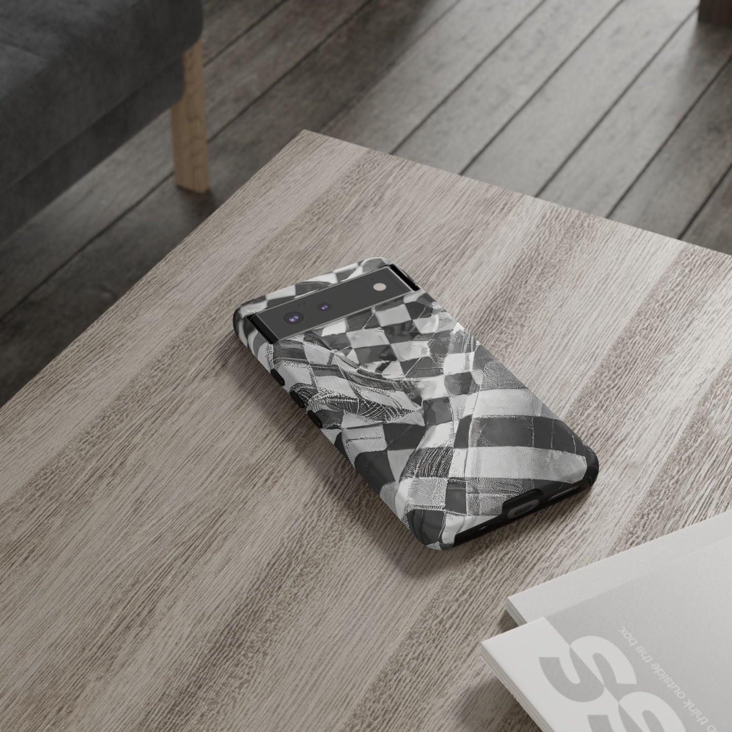 Abstract Checker Print Tough Phone Case