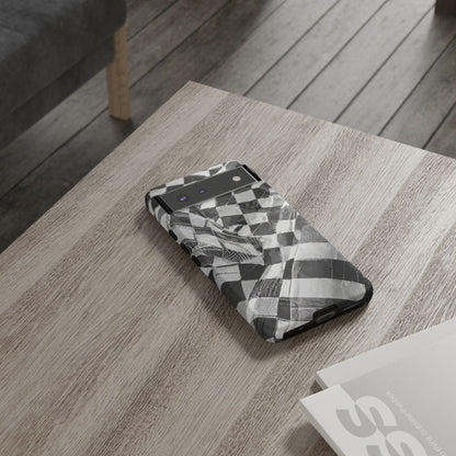 Abstract Checker Print Tough Phone Case