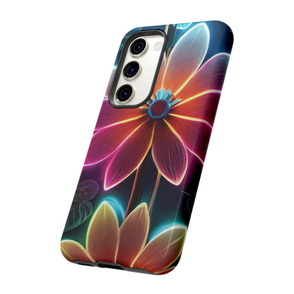 Vibrant Neon Flowers Tough Phone Case