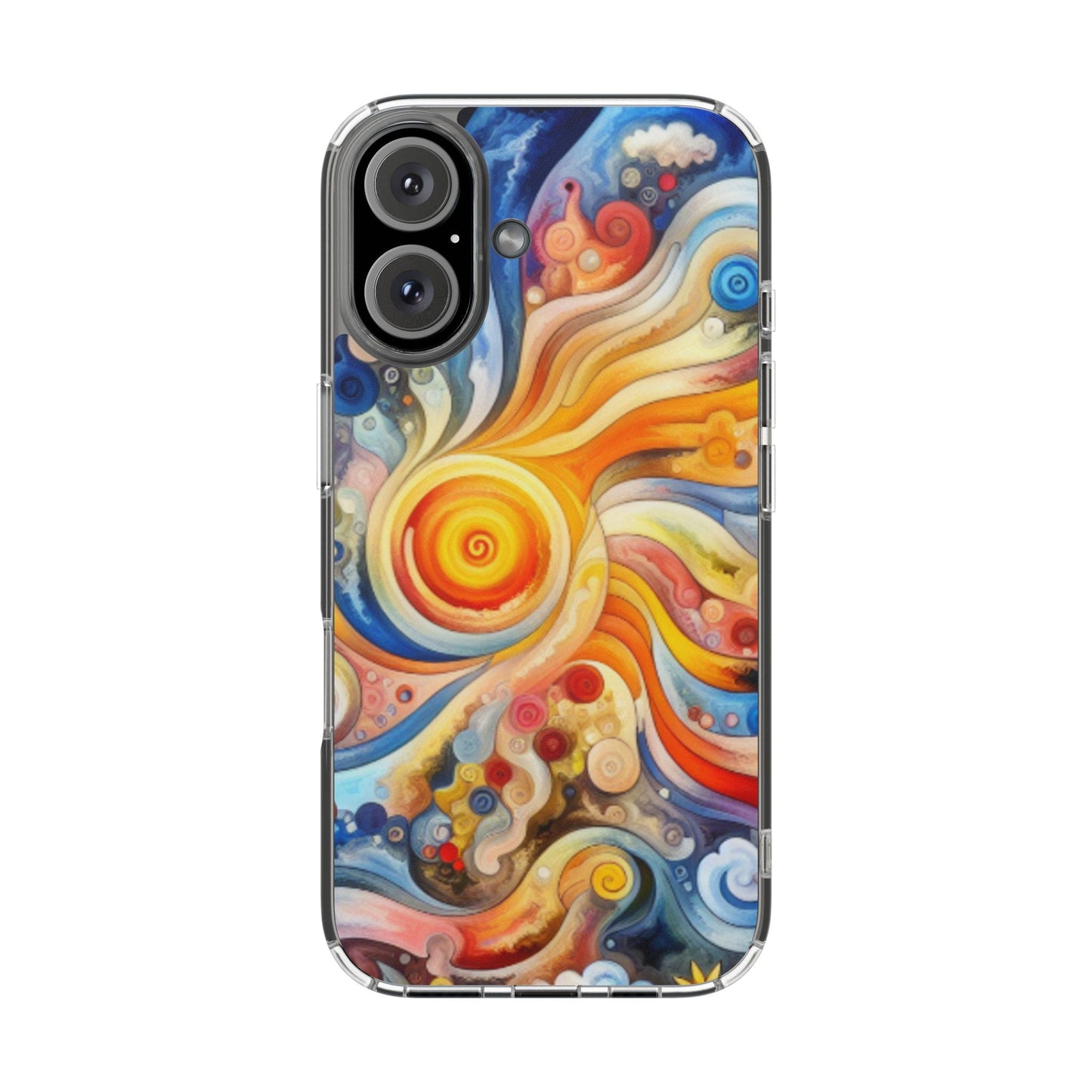 Colorful Abstract Swirl Clear Phone Case