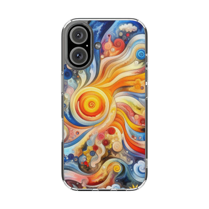 Colorful Abstract Swirl Clear Phone Case
