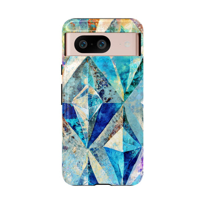 Diamond Blue Abstract Tough Phone Case