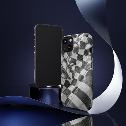 Abstract Checker Print Tough Phone Case