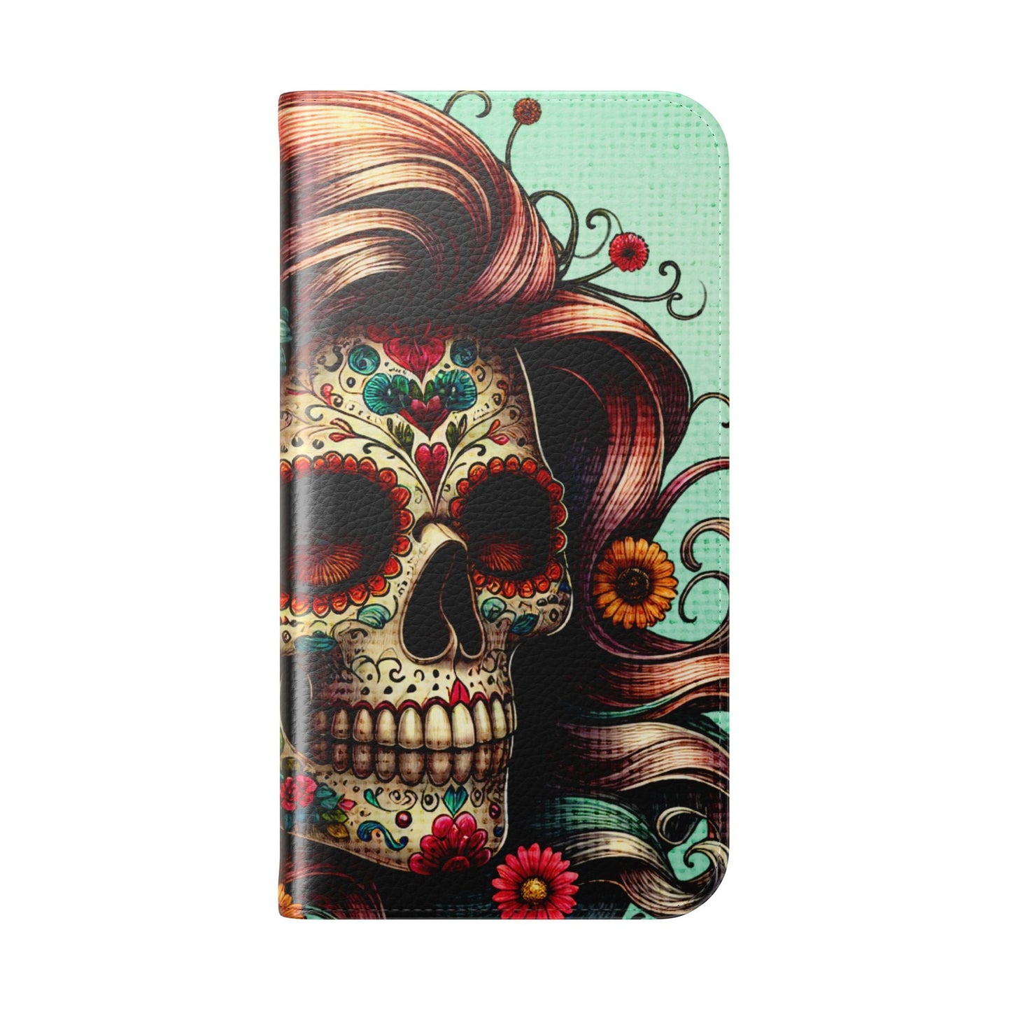 Sugar Skull Flip Wallet Phone Case