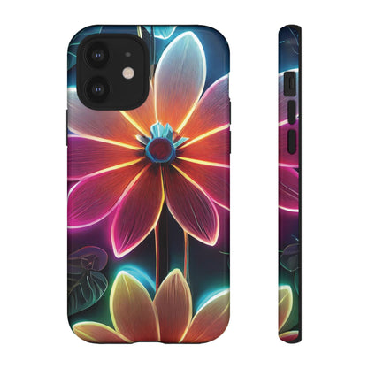 Vibrant Neon Flowers Tough Phone Case