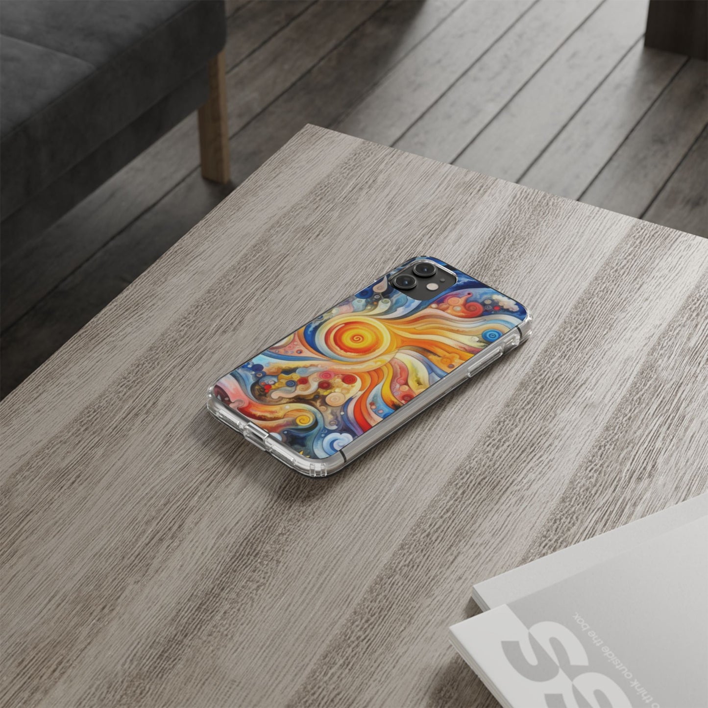 Colorful Abstract Swirl Clear Phone Case