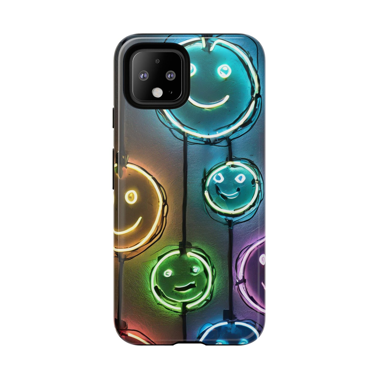 Colorful Neon Smiley Face Phone Case - Tough & Stylish Protection