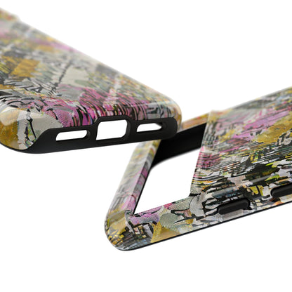 Purple Plaid Floral Artistic Tough Phone Case