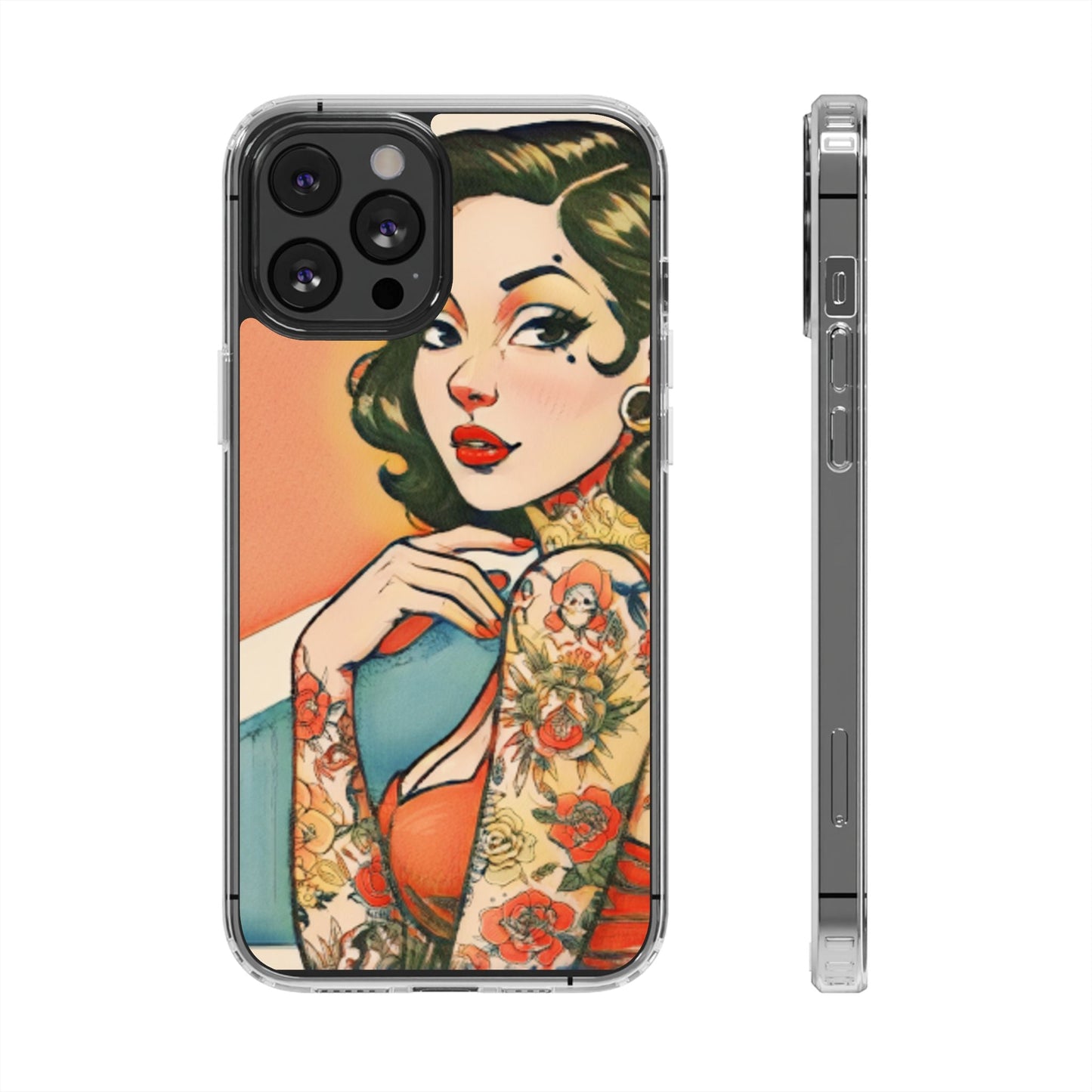 Retro Pin Up Clear Phone Case
