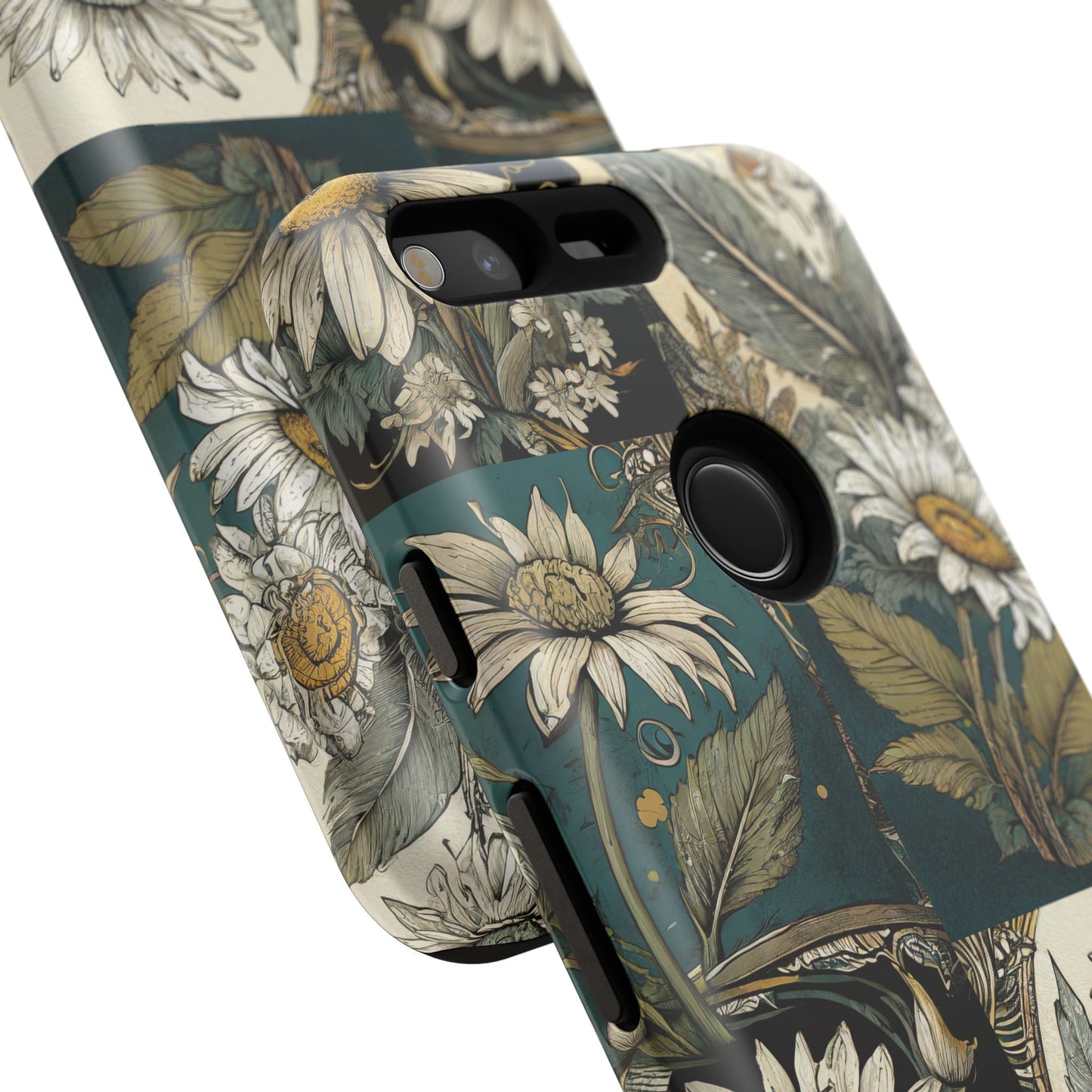 Abstract Teal Daisy Tough Phone Case