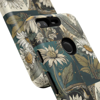 Abstract Teal Daisy Tough Phone Case
