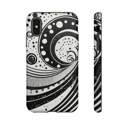 Artistic Black & White Swirl Tough Phone Case
