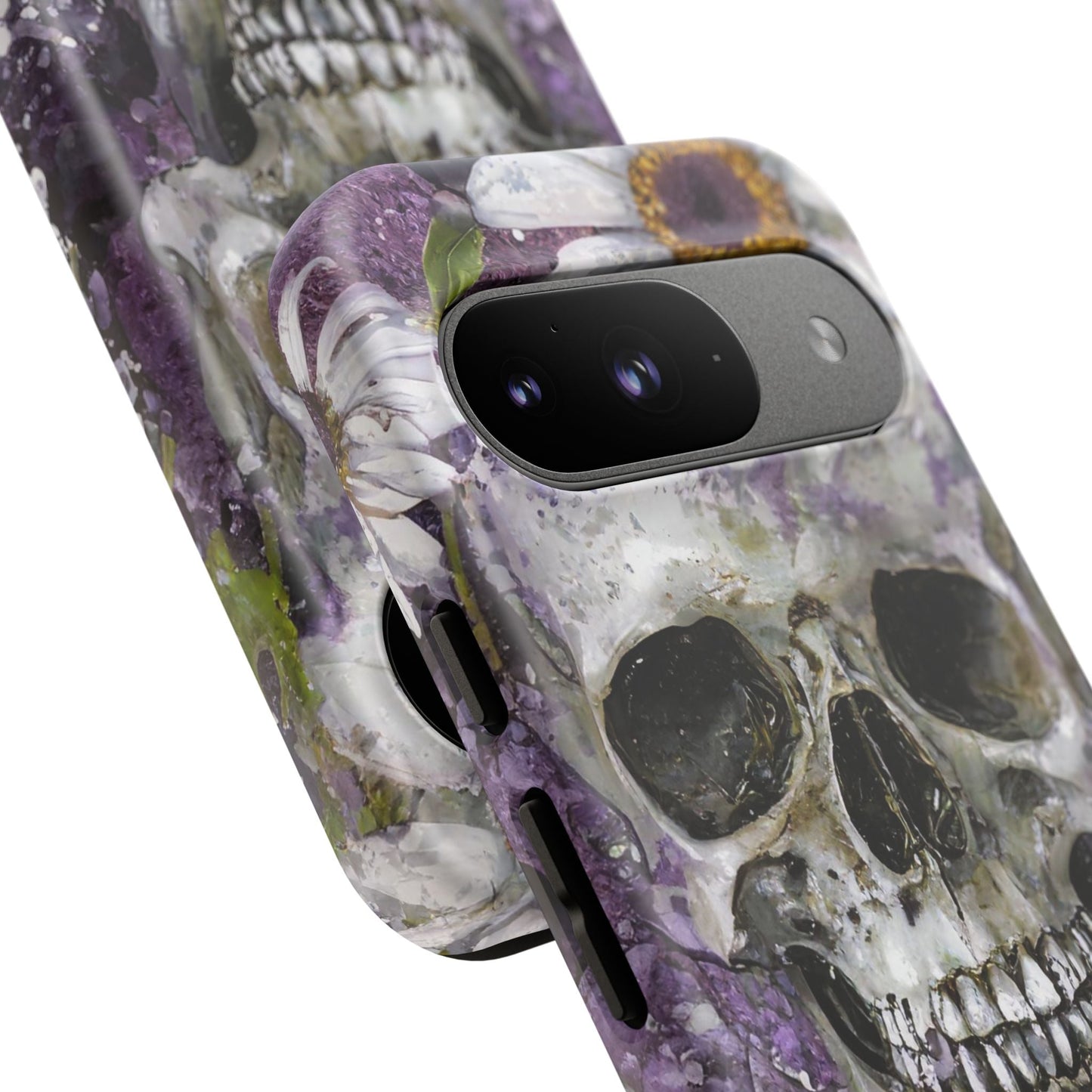 Plum Skull and Daisy Tough Phone Case