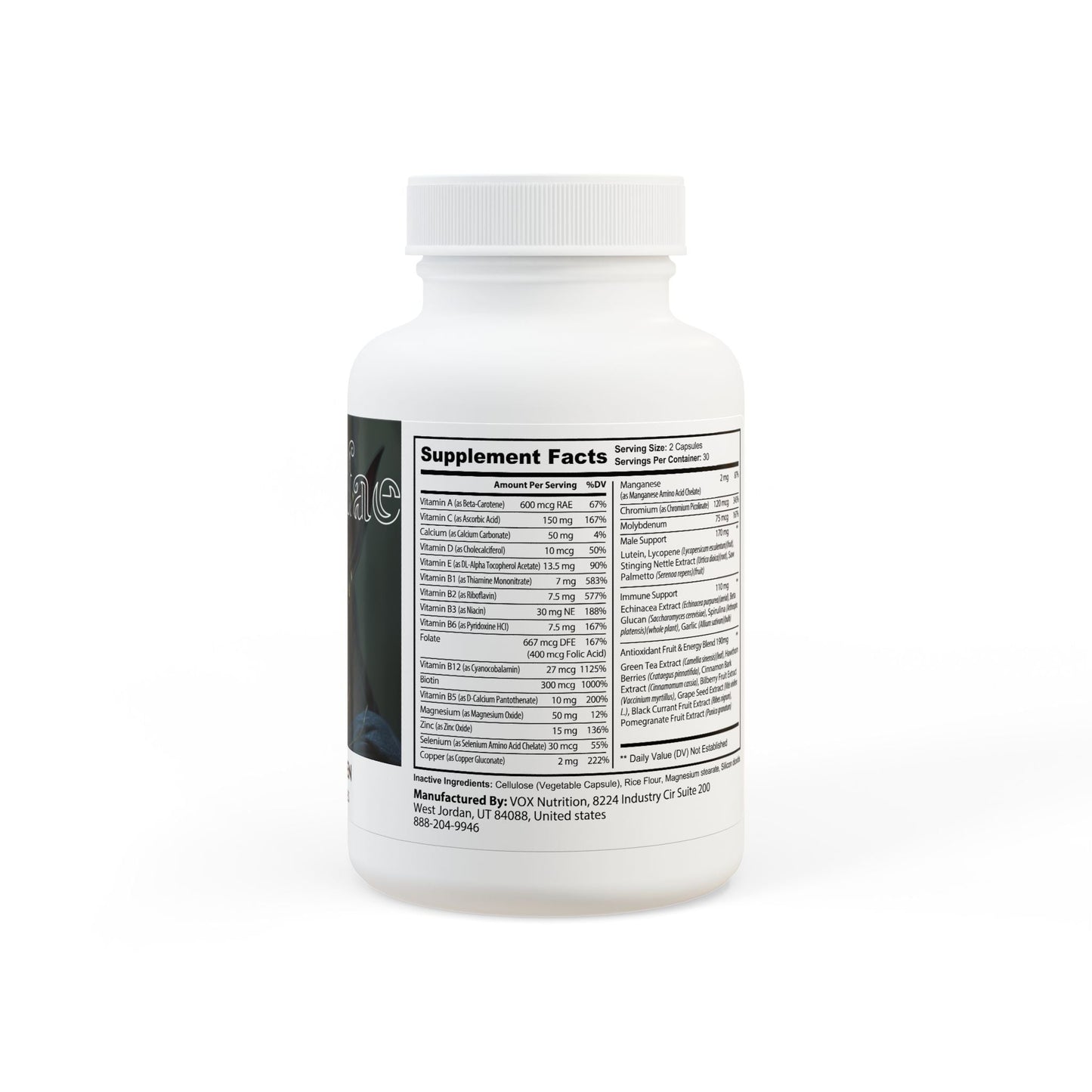 Multivitamin for Men Supplement (60 Capsules) by Aziza & Fae