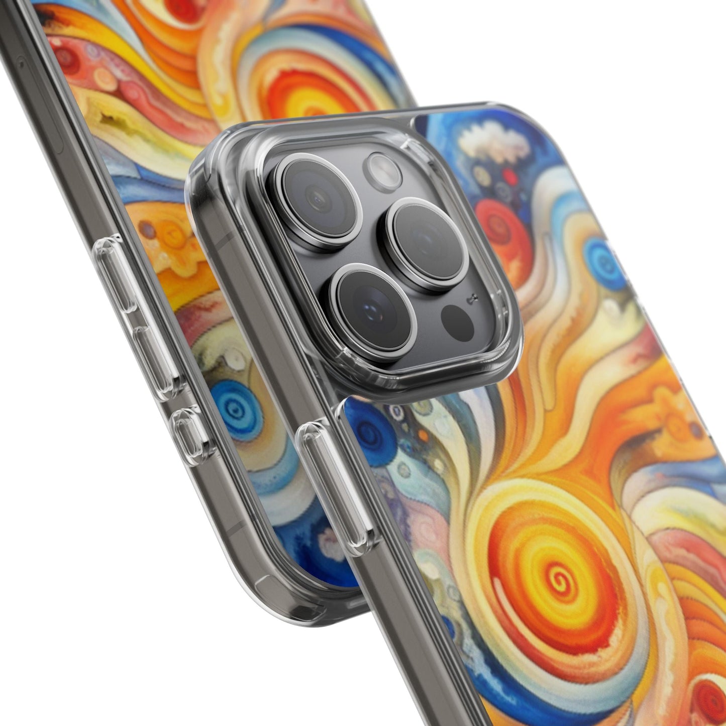 Colorful Abstract Swirl Clear Phone Case