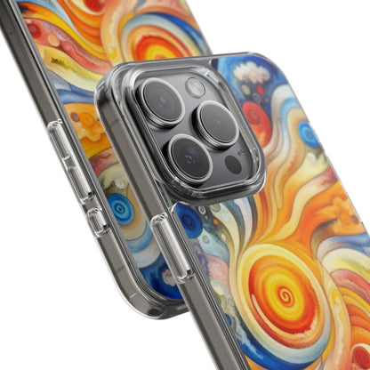 Colorful Abstract Swirl Clear Phone Case