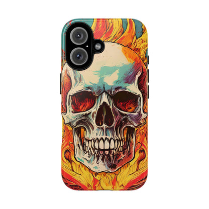 Flaming Skull Tough Phone Case