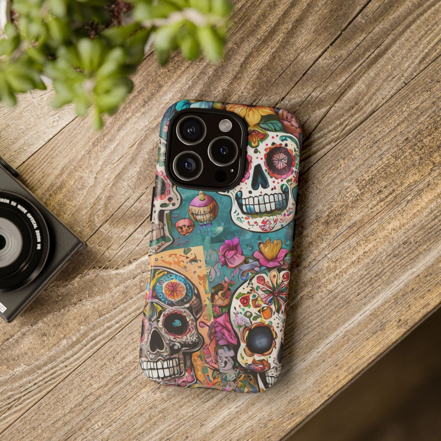 Vibrant Sugar Skull Tough Phone Case