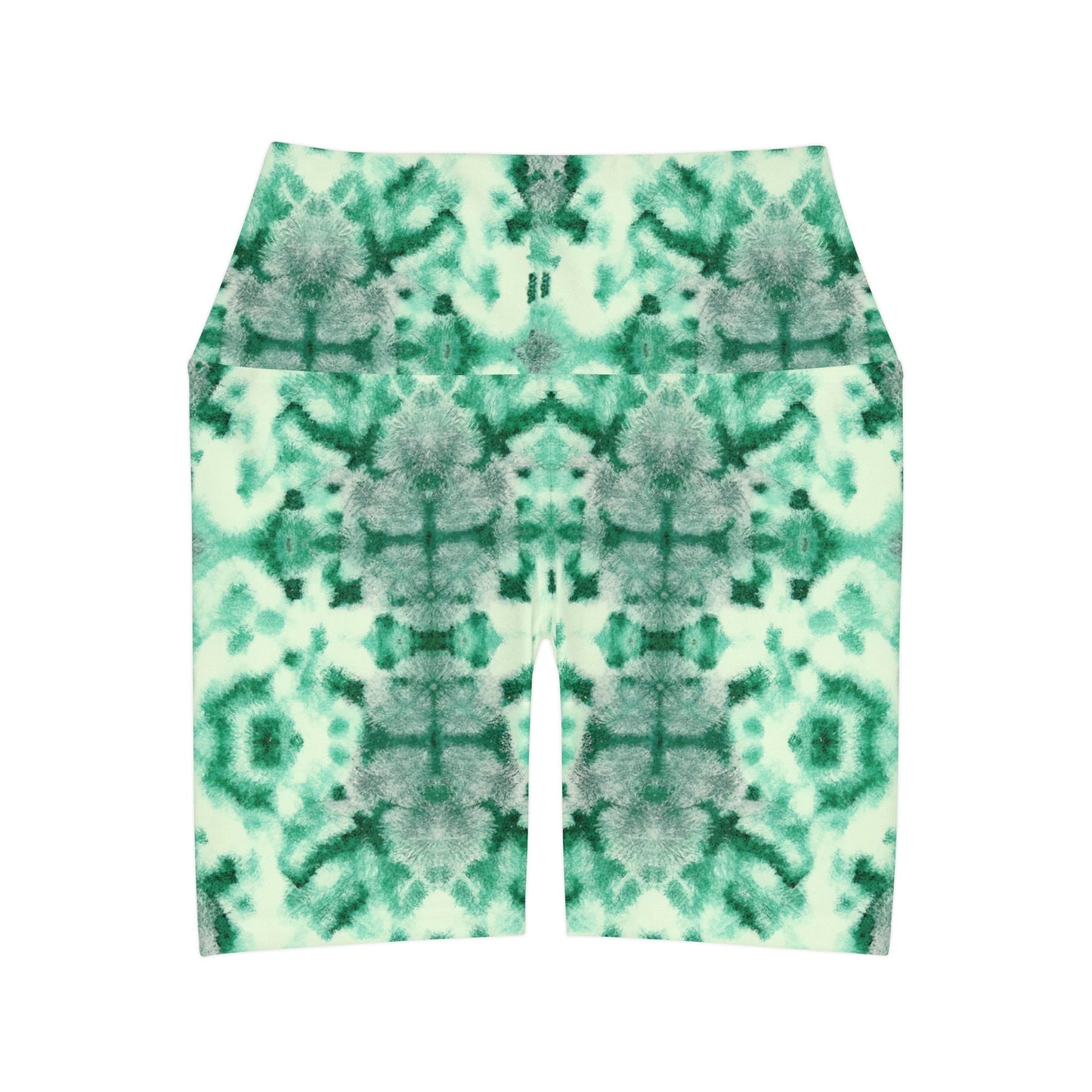 Shibori Lime Sherbert High Waisted Yoga Shorts