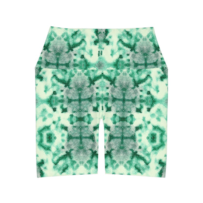 Shibori Lime Sherbert High Waisted Yoga Shorts