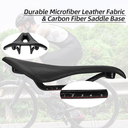 ROCKBROS Carbon Fiber Bike Saddle Lightweight Shock-Absorbing Comfort for Men Women"