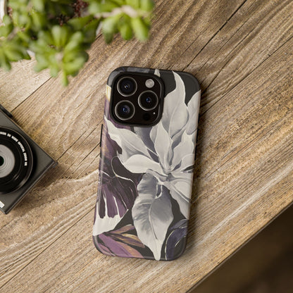 White & Plum Floral Tough Phone Case
