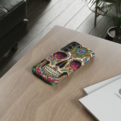 Colorful Sugar Skull Tough Phone Case