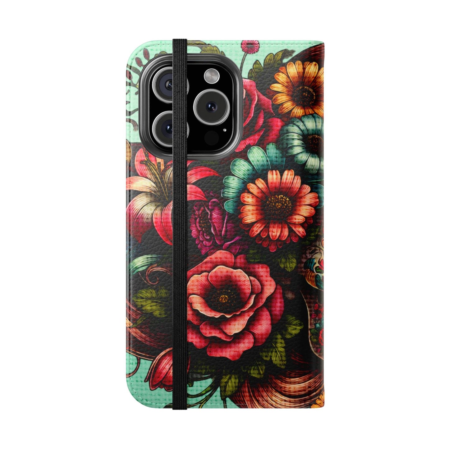 Sugar Skull Flip Wallet Phone Case