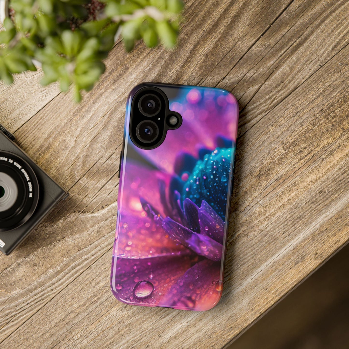 Vibrant Blue And Purple Flower Tough Phone Case